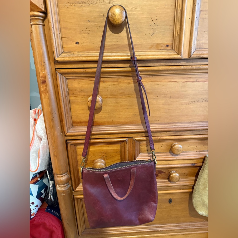Madewell red genuine leather purse